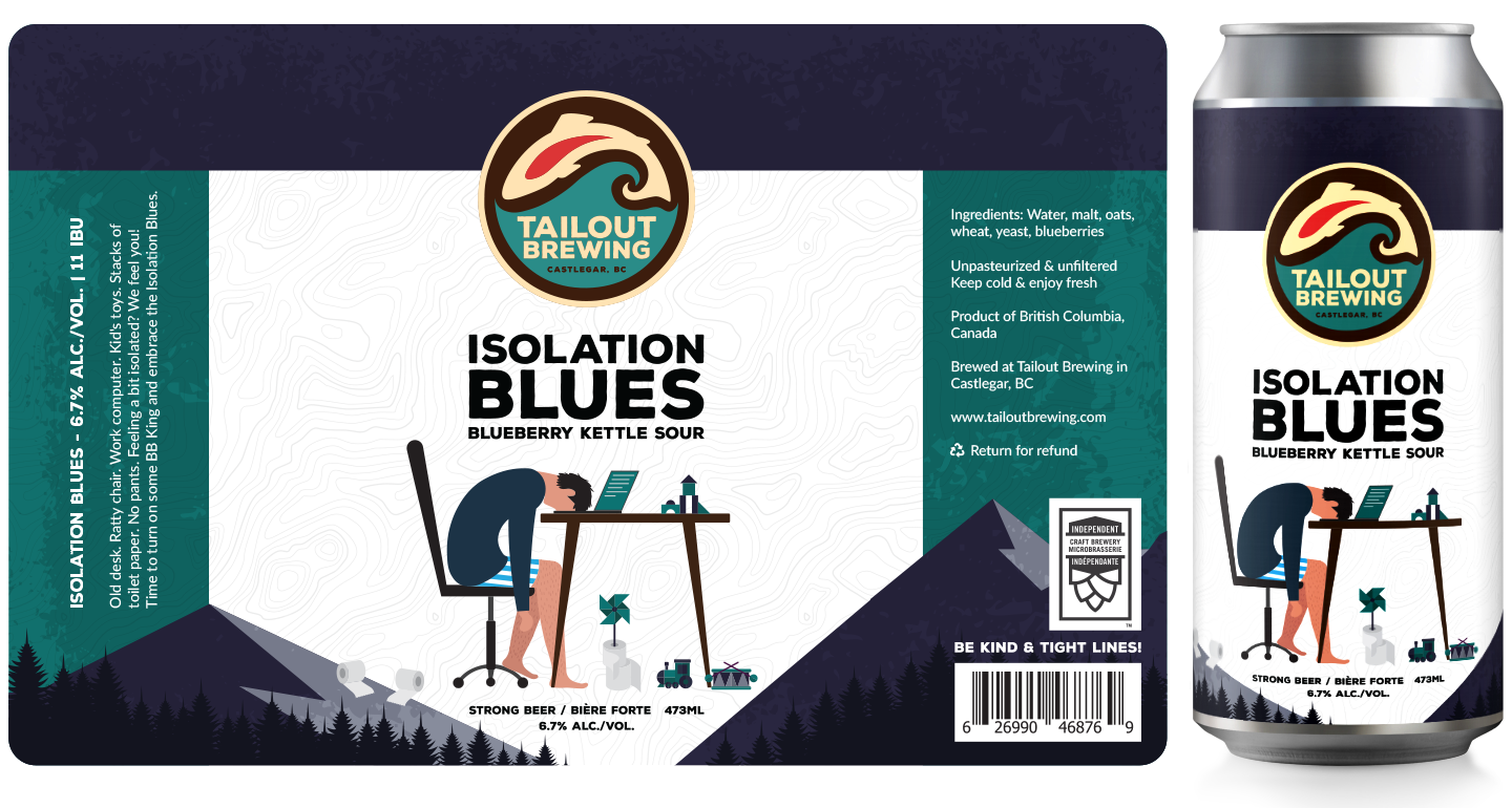 Tailout Brewing Isolation Blues Label Design
