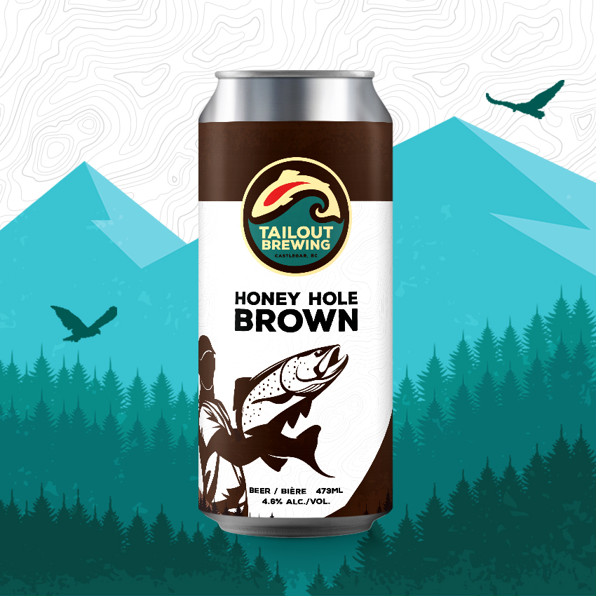 Tailout Brewing Honey Hole Brown Label Design