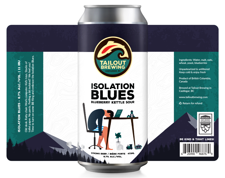 Tailout Brewing Isolation Blues Label Design