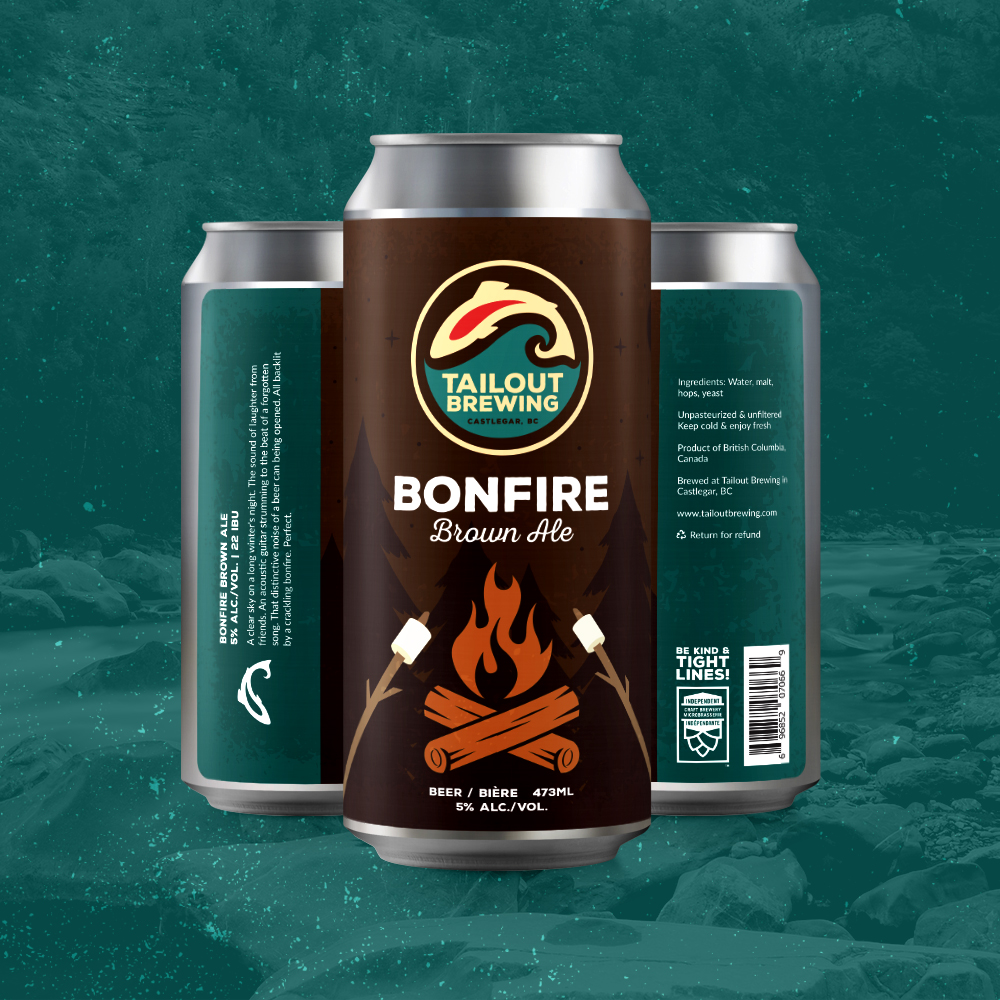 Tailout Brewing Bonfire Brown Label Design