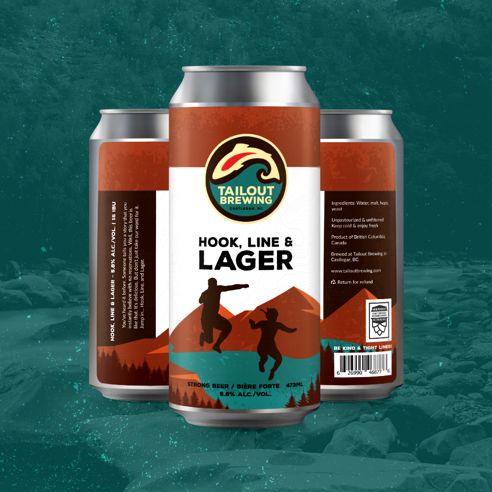 Tailout Brewing Hook, Line & Lager Label Design