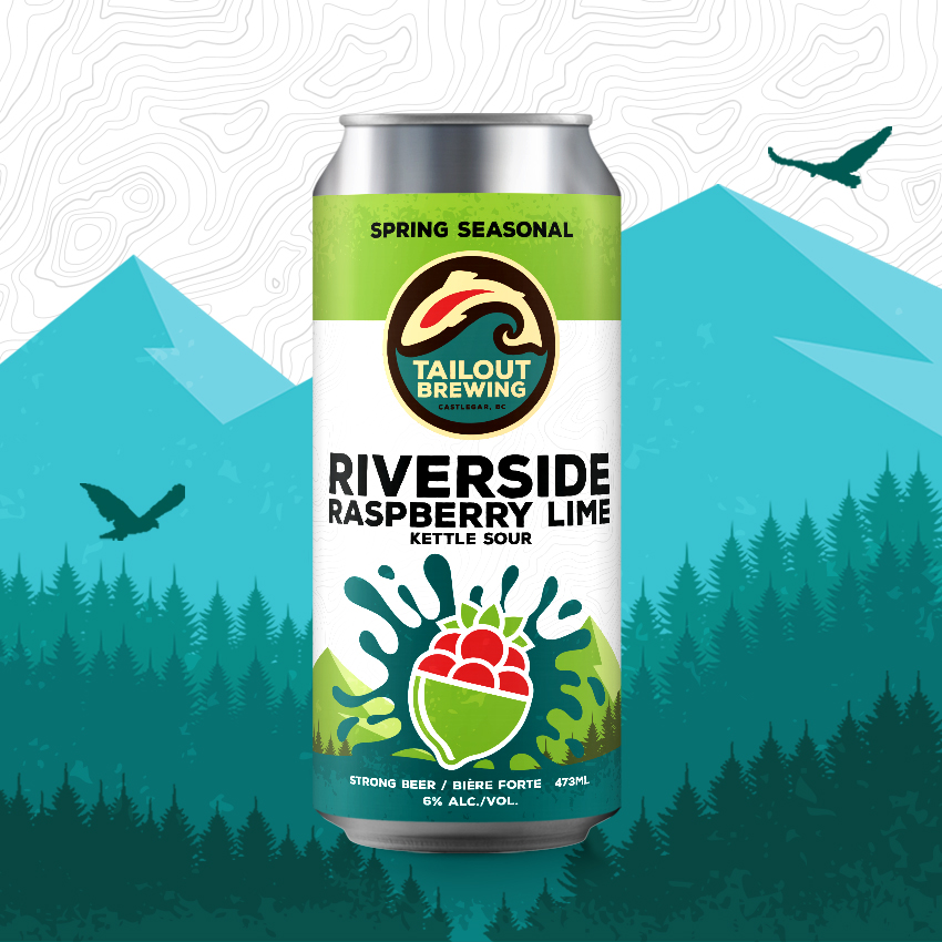 Tailout Brewing Riverside Raspberry Lime Label Design